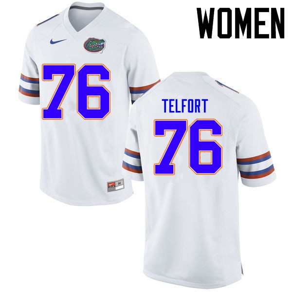 Florida Gators Women #76 Kadeem Telfort College Football Jerseys White